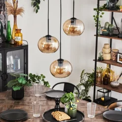 hofstein Suspension - Verre Apedo Ambre, 3 lumières