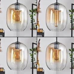 hofstein Suspension - Verre Apedo Ambre, Clair, 3 lumières