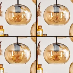 hofstein Suspension - Verre Apedo Ambre, 6 lumières