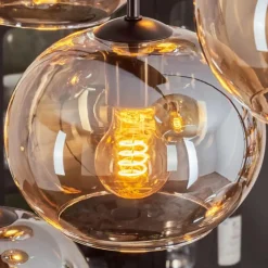 hofstein Suspension - Verre Apedo Ambre, 6 lumières