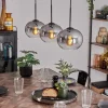hofstein Suspension - Verre Apedo Clair, Fumé, 3 lumières