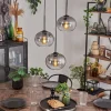 hofstein Suspension - Verre Apedo Clair, Fumé, 3 lumières
