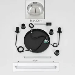 hofstein Suspension - Verre Apedo Clair, Fumé, 3 lumières