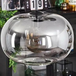 hofstein Suspension - Verre Apedo Clair, Fumé, 3 lumières