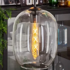 hofstein Suspension - Verre Apedo Clair, 3 lumières