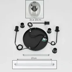 hofstein Suspension - Verre Apedo Clair, Fumé, 3 lumières