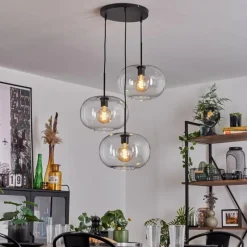 hofstein Suspension - Verre Apedo Clair, 3 lumières