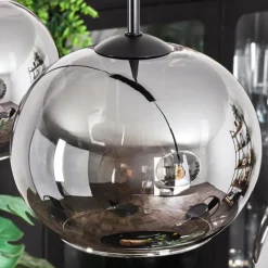 hofstein Suspension - Verre Apedo Fumé, 4 lumières