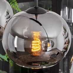 hofstein Suspension - Verre Apedo Fumé, 4 lumières