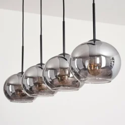 hofstein Suspension - Verre Apedo Fumé, 4 lumières