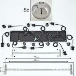 Suspension Verre Fumé-hofstein Suspension - Verre Apedo Fumé, 8 lumières