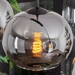 hofstein Suspension - Verre Apedo Fumé, 3 lumières