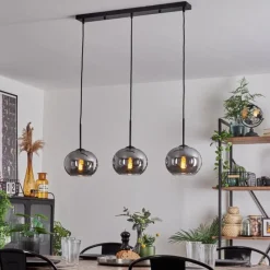 hofstein Suspension - Verre Apedo Fumé, 3 lumières