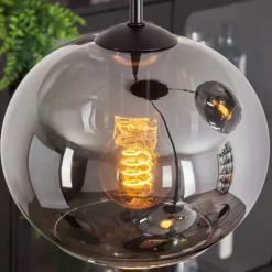 hofstein Suspension - Verre Apedo Fumé, 3 lumières