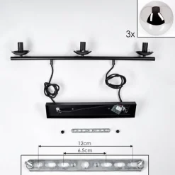 hofstein Suspension - Verre Gastor Chrome, Fumé, 3 lumières