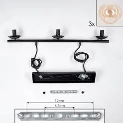 hofstein Suspension - Verre Gastor Ambre, Clair, 3 lumières