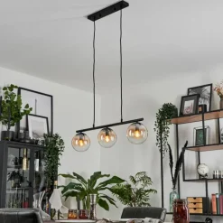 hofstein Suspension - Verre Gastor Ambre, Clair, 3 lumières