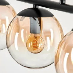 hofstein Suspension - Verre Gastor Ambre, Clair, 5 lumières