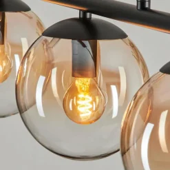 hofstein Suspension - Verre Gastor Ambre, Clair, 5 lumières