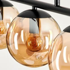 hofstein Suspension - Verre Gastor Ambre, 5 lumières