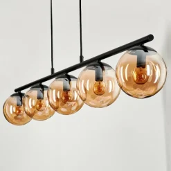 hofstein Suspension - Verre Gastor Ambre, 5 lumières