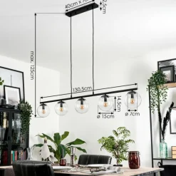 hofstein Suspension - Verre Gastor Clair, 5 lumières