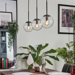 hofstein Suspension - Verre Gastor Clair, 3 lumières