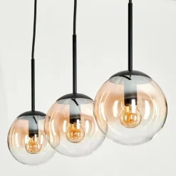 hofstein Suspension - Verre Gastor Ambre, Clair, 3 lumières