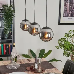 hofstein Suspension - Verre Gastor Fumé, 3 lumières