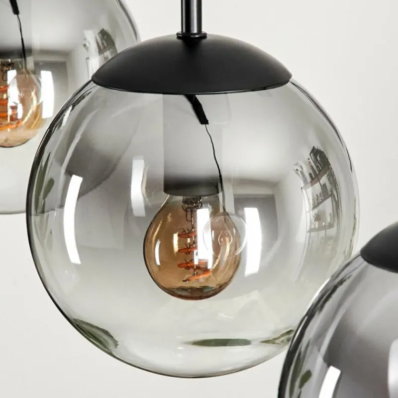 hofstein Suspension - Verre Gastor Clair, Fumé, 3 lumières