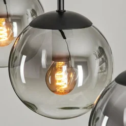 hofstein Suspension - Verre Gastor Clair, Fumé, 3 lumières