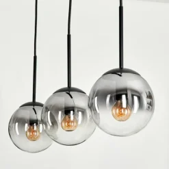 hofstein Suspension - Verre Gastor Clair, Fumé, 3 lumières