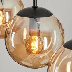 hofstein Suspension - Verre Gastor Ambre, 3 lumières