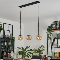 hofstein Suspension - Verre Gastor Ambre, 3 lumières