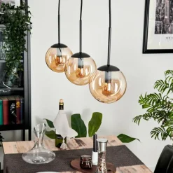 hofstein Suspension - Verre Gastor Ambre, 3 lumières
