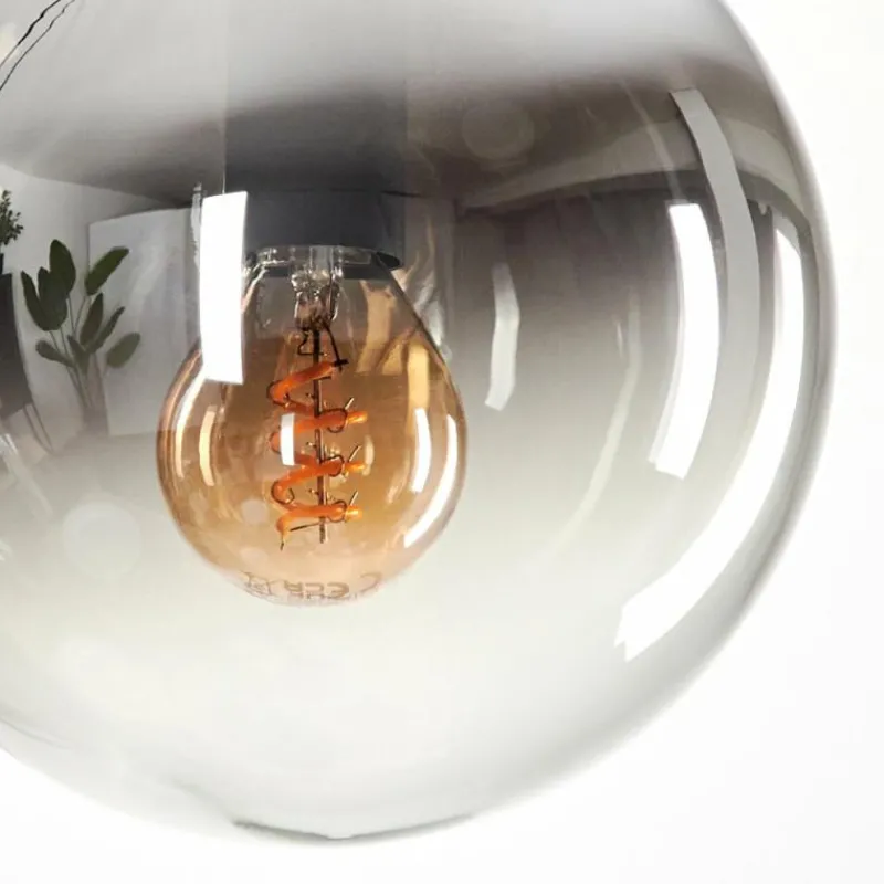 hofstein Suspension - Verre Gastor Chrome, Clair, Fumé, 3 lumières