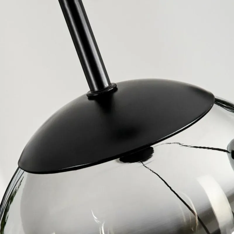 hofstein Suspension - Verre Gastor Chrome, Clair, Fumé, 3 lumières