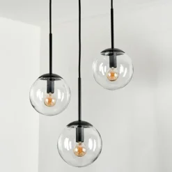 hofstein Suspension - Verre Gastor Clair, 3 lumières