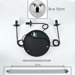 hofstein Suspension - Verre Gastor Fumé, 3 lumières