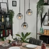 hofstein Suspension - Verre Gastor Clair, Fumé, 3 lumières