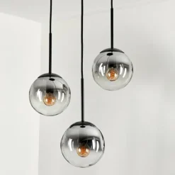 hofstein Suspension - Verre Gastor Clair, Fumé, 3 lumières