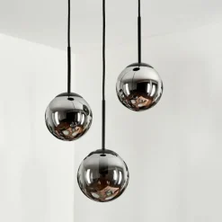 hofstein Suspension - Verre Gastor Chrome, Fumé, 3 lumières