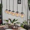 hofstein Suspension - Verre Gastor Ambre, Clair, 5 lumières