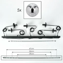 hofstein Suspension - Verre Gastor Fumé, 5 lumières