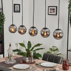 hofstein Suspension - Verre Gastor Fumé, 5 lumières