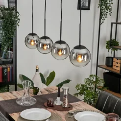 Suspension Verre Fumé-hofstein Suspension - Verre Gastor Chrome, Clair, Fumé, 4 lumières