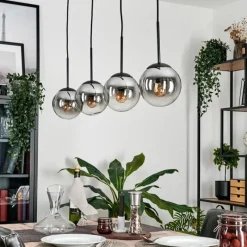 Suspension Verre Fumé-hofstein Suspension - Verre Gastor Chrome, Clair, Fumé, 4 lumières