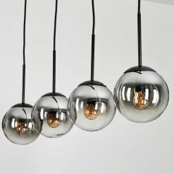 Suspension Verre Fumé-hofstein Suspension - Verre Gastor Chrome, Clair, Fumé, 4 lumières