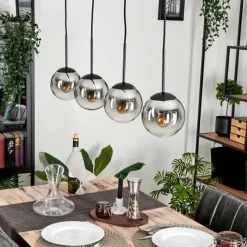 Suspension Verre Fumé-hofstein Suspension - Verre Gastor Chrome, Clair, Fumé, 4 lumières