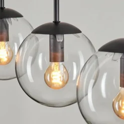 hofstein Suspension - Verre Gastor Clair, 5 lumières